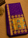 Indiehaat | Handloom Weaving Paithani Silk Saree Purple