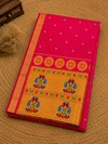 Indiehaat | Handloom Weaving Paithani Silk Saree Pink