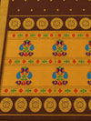 Indiehaat | Handloom Weaving Paithani Silk Saree Brown