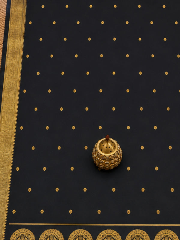 Indiehaat | Handloom Weaving Paithani Silk Saree Black