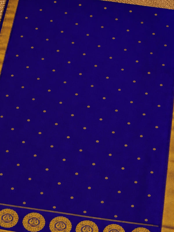 Indiehaat | Handloom Weaving Paithani Silk Saree Blue