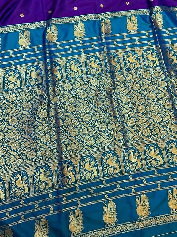 Indiehaat | Paithani Silk Handloom Saree Violet