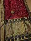 Indiehaat | Paithani Silk Handloom Saree Maroon