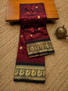 Indiehaat | Paithani Silk Handloom Saree Maroon