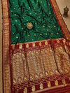 Indiehaat | Paithani Silk Handloom Saree Green
