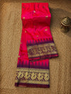 Indiehaat | Paithani Silk Handloom Saree Pink