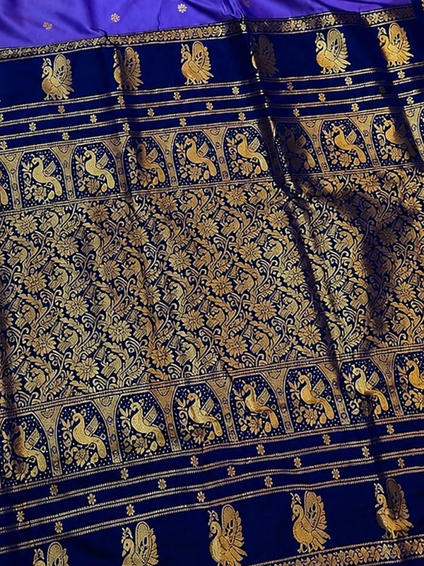 Indiehaat | Paithani Silk Handloom Saree Blue
