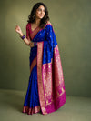 Indiehaat | Paithani Silk Handloom Saree Blue
