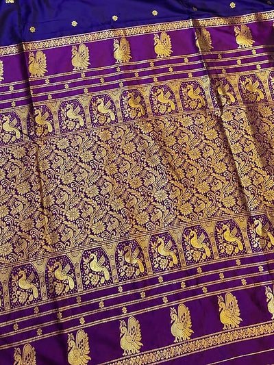 Indiehaat | Paithani Silk Handloom Saree Blue