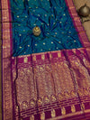 Indiehaat | Paithani Silk Handloom Saree Blue