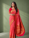 Indiehaat | Paithani Silk Peacock Saree Pink