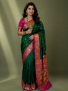 Indiehaat | Paithani Silk Peacock Saree Green