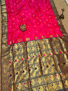 Indiehaat | Paithani Silk Peacock Saree Pink