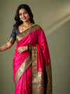 Indiehaat | Paithani Silk Peacock Saree Pink
