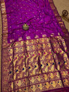 Indiehaat | Paithani Silk Peacock Saree Violet