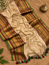 Indiehaat | Mul Cotton Handloom Saree Beige