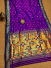 Indiehaat | Double Pallu Paithani Silk Saree Purple