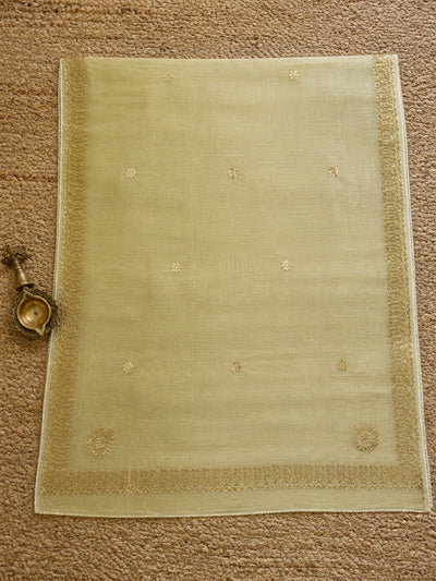 Indiehaat | Kota Doria Saree Gota Patti Saree Cream