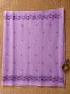 Indiehaat | Kota Doria Saree Floral Embroidery Purple