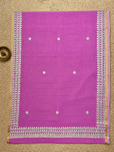 Madhuri Kota Doria Gota Patti Saree Fuchsia Pink