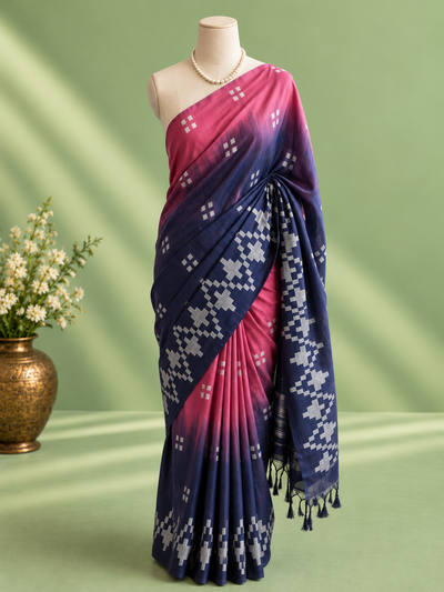 Kiara Pure Kota Silk Jacquard Weaving Saree Magenta Pink