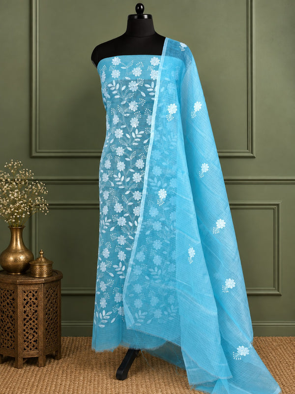 Indiehaat | Kota Doria Gota Patti Suit Blue