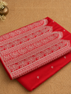 Indiehaat | Mashru Banarasi Silk Saree Red | Brocade Weaving