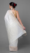 Silkmark Muga Tussar Silk White Saree