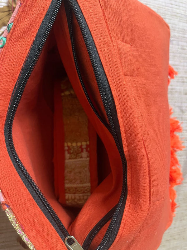 Khamma Ghani Kambadiya Copper Brown Sling Bags