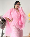 Embroidered Kota Doria Suit Pink (Top+Dupatta+Bottom)