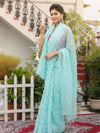 Tepchi Handwork Georgette Saree Blue