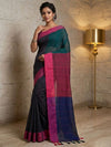 Nirmal Pure Khadi Cotton Sequin Saree Black