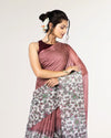 Half Dye Half Print Kota Silk Saree Charm Pink