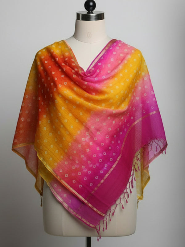 Dye & Drape Pure Silk Kota Sheer Multicolor Dupatta