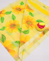 Indiehaat | Kota Linen Hand Painted Yellow Saree | Artistry