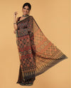 Ret Ki Chhaya Ajrakh Printed Cello Gray Chanderi Silk Saree