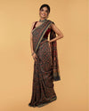 Ret Ki Chhaya Ajrakh Printed Cello Gray Chanderi Silk Saree