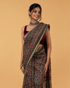 Ret Ki Chhaya Ajrakh Printed Cello Gray Chanderi Silk Saree