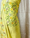 Indiehaat | Khadi Cotton Embroidered Yellow Suit | Unique Suit