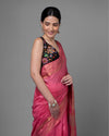 Handcrafted Precious Kota Silk Pink Jacquard Saree