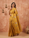 Indiehaat | Banswara Cotton Silk Saree Yellow