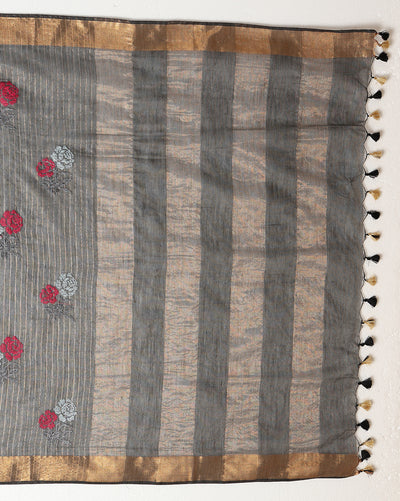 Indiehaat | Banswara Cotton Silk Saree Black