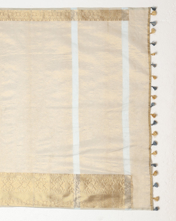 Indiehaat | Banarasi Crushed Tissue Silk Gold
