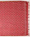 Indiehaat | Blockprint Katan Silk Saree Red
