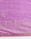 Indiehaat | Blockprint Katan Silk Saree Purple