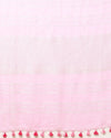 Indiehaat | Pure Linen Embroidered Saree Pink