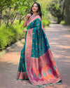 Indiehaat | Muniya Paithani Silk Zari Weaving Green Saree