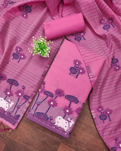 Indiehaat | Banarasi Cotton Brocade Suit Beige