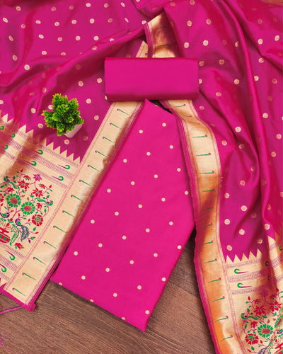 Indiehaat | Banarasi Lichi Silk Pink Brocade Suit