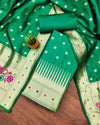 Indiehaat | Banarasi Lichi Silk Brocade Suit Green